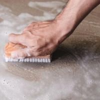 how to clean painted concrete floors